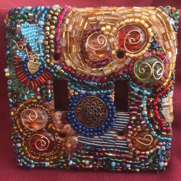 Other - Double ceramic handmade beaded light switch cover